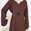 Burka-Abaya - Chestnut Color - NBA-5101 - Image 2