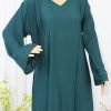 Burka-Abaya - Dark green Color - NBA-5109 - Image 2