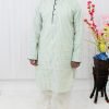 NazonBrand - Panjabi - Light Cream Blue Color - NBLBC-7011