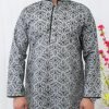 NazonBrand - Panjabi - Silver Color - NBPB-7018 - Image 2