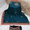 Party Wear Saree - Dark Green - Image 2
