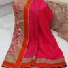 Party Wear Saree- Pink Net - Image 3