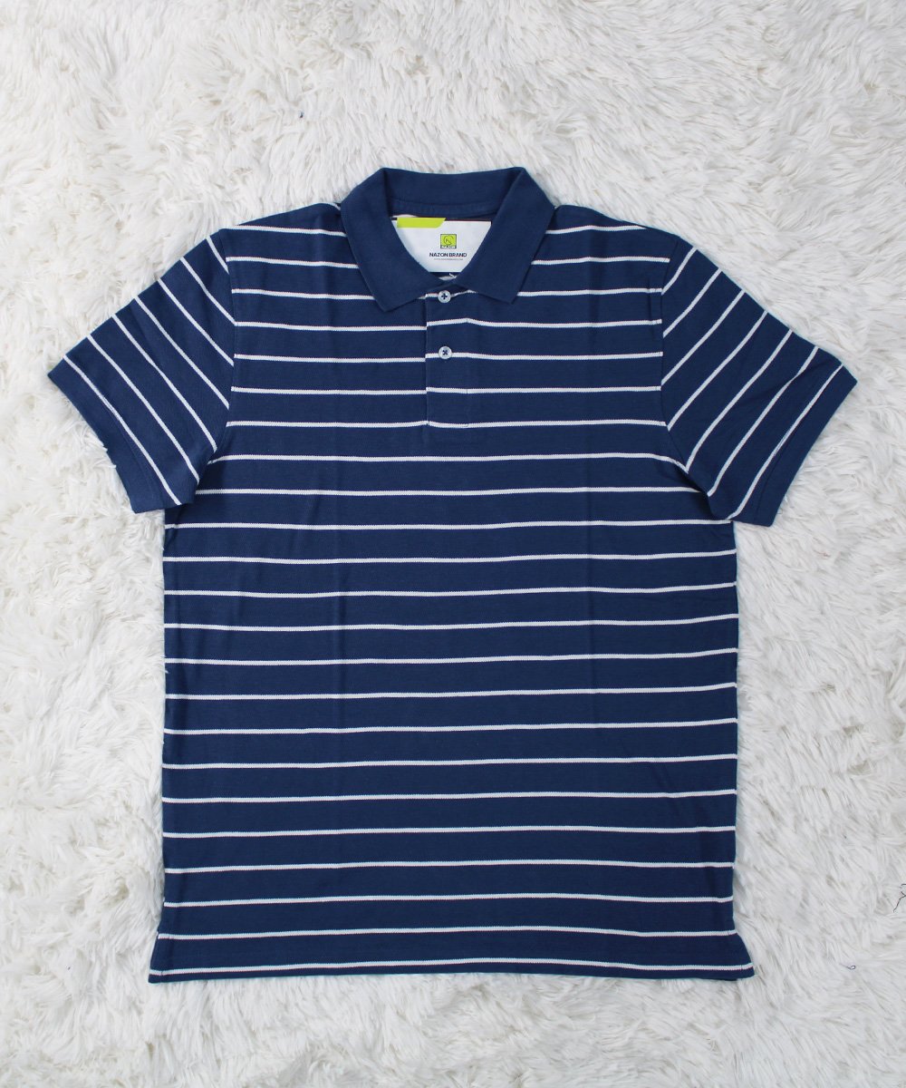 Men’s T-Shirt – Blue With White Stripe Color – NBT2016