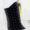 Nazon Brand – Pakistani Velvet Shawl Navy Blue Color- NBPVS-8805