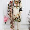 Pakistani Lawn -  Cream and Black Color - NBPL-6123