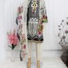 Pakistani Lawn -   Cream And Black Color - NBPL-6125