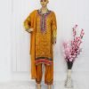 Organza Party Dress- Yellow Color - NBOPD-8010