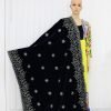 Nazon Brand – Pakistani Velvet Shawl Navy Blue Color- NBPVS-8805