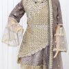 NazonBrand-PartyLehenga Ash Color – NPL8005