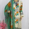 Pakistani Lawn -  Cream Color - NBPL-6126 - Image 2