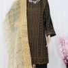 Organza Party Dress- Black Color - NBOPD-8009 - Image 2