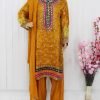 Organza Party Dress- Yellow Color - NBOPD-8010 - Image 2