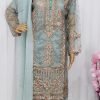 Organza Party Dress- Light Blue Color - NBOPD-8012 - Image 2