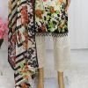 Pakistani Lawn - Cream and Black Color - NBPL-6122 - Image 3