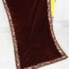 Nazon Brand – Pakistani Velvet Shawl- Dark Maron Color- NBPVS-8813