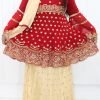 NazonBrand Party Lehenga – Gold and Red – NBPL-5009