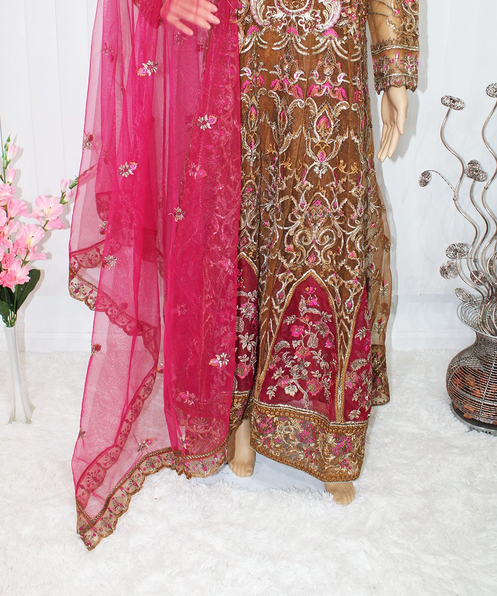 Long Dress- Pink and Caramel Color – NPLD9002