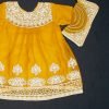 Kids Pakistani Party Dress- Masterd and Golden Color – NBKPD21559-4