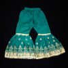 Kids Sharara Dress- White and Dark Green Color- NBKD21554-3