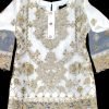 Kids Sharara Dress- White and Dark Green Color- NBKD21554-4