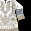 Kids Sharara Dress- White and Dark Green Color- NBKD21554-5