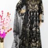 Black Net Embroidered Long Maxi Suit – NBLM-188804