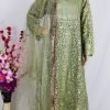 Net Embroidered Long Maxi Suit – NBLM-188807