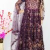 Purple Net Embroidered Long Maxi Suit – NBLM-188803