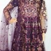 Purple Net Embroidered Long Maxi Suit – NBLM-188803