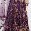 Purple Net Embroidered Long Maxi Suit – NBLM-188803