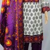 Pakistani Lawn – Cream and Purple Color- NBPL-6130-3