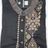 Panjabi Black color linen with embroidery work - NB5162 - Image 2