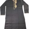Panjabi Black color linen with embroidery work - NB5162