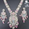 Purple Pearls Silver Kundan With Earrings - NB5153
