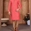 PANJABI SHERWANI STYLE WITH PAJAMA DARK PINK COLOR – NB5016