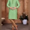 PANJABI SHERWANI STYLE WITH PAJAMA LIGHT GREEN COLOR – NB5019