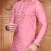 PANJABI SHERWANI STYLE WITH PAJAMA PINK COLOR – NB5014-1