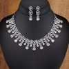 Pink Color American Diamond Necklaces Set - NB5125