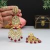 Maroon Color Kundan Meenakari Earrings - NB5076