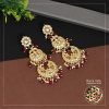 Maroon Color Kundan Meenakari Earrings - NB5076 - Image 2