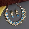 Blue Color Kundan Necklace Set - NB5103