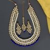 Blue Color Kundan Necklace Set - NB5107 - Image 2