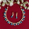 Firozi Color Kundan Necklace Set - NB5045 - Image 2