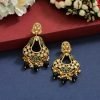 black Color Kundan Kudan Meenakari Earrings - NB5127 - Image 2