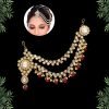 Maroon Color Kundan Maang Pasa - NB5130