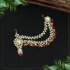 Maroon Color Kundan Maang Pasa - NB5130 - Image 2