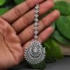 Silver Color American Diamond Maang Tikka - NB5094 - Image 2