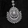 Silver Color American Diamond Maang Tikka - NB5094 - Image 3