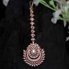White Color Rose Gold American Diamond Maang Tikka - NB5131