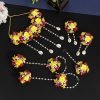 Yellow & Maroon Color Synthetic Rose Floral Bridal Set - NB5049 - Image 3